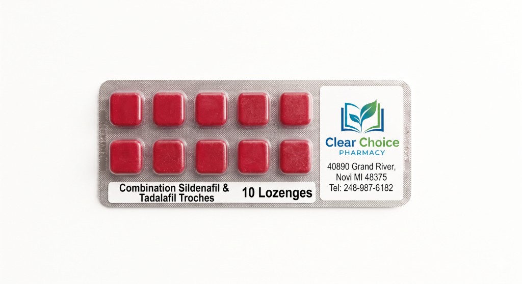 OptiMedsRx combination Sildenafil and Tadalafil troches blister pack